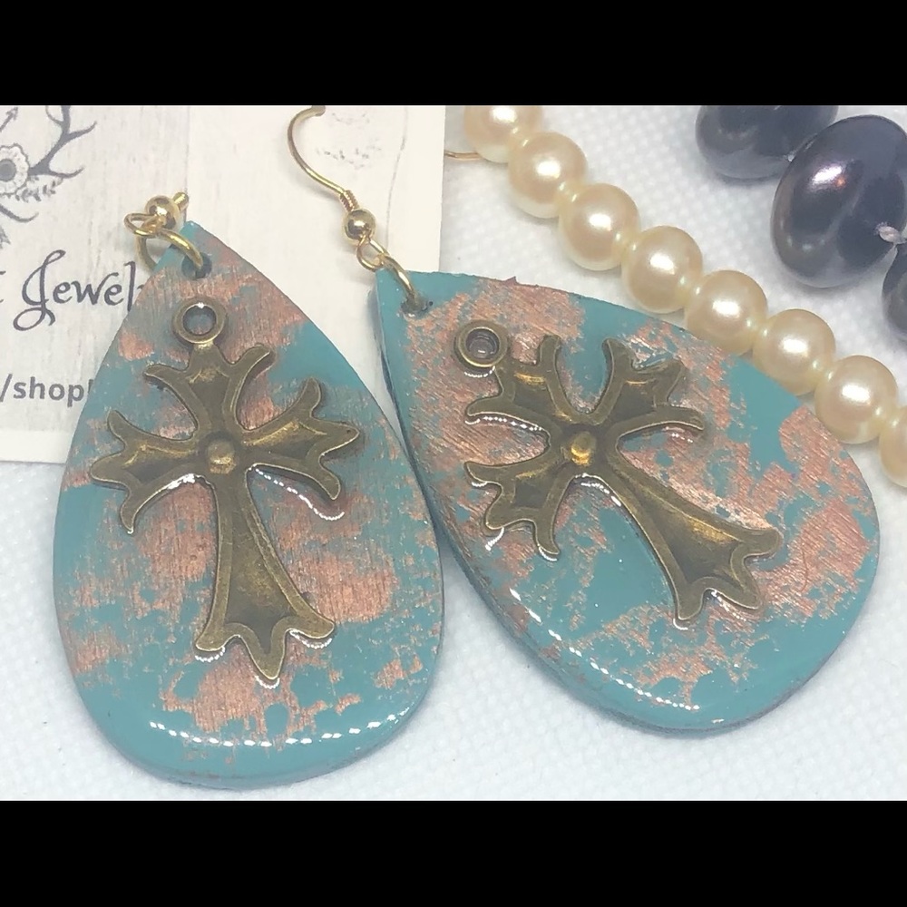Mixed Media Designer Originals Earrings CROSS